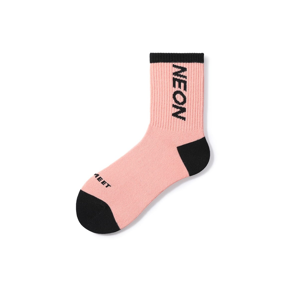 Neon Pink All-season Women 5pcs Active Crew Socks Set - 0cm