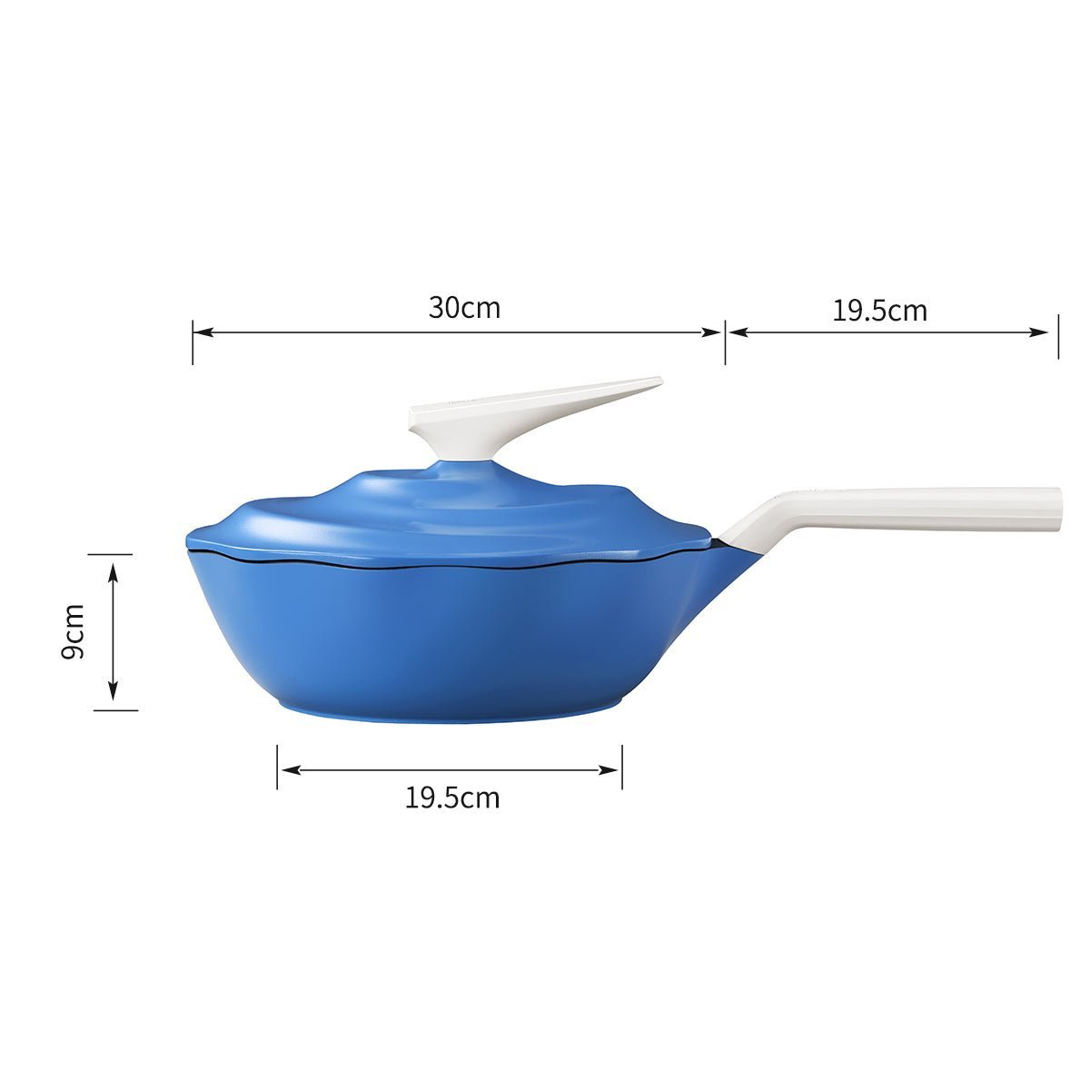 Ocean Wave Maifan Stone 30cm Blue Non stick Seafood Steaming Wok Pot 0cm