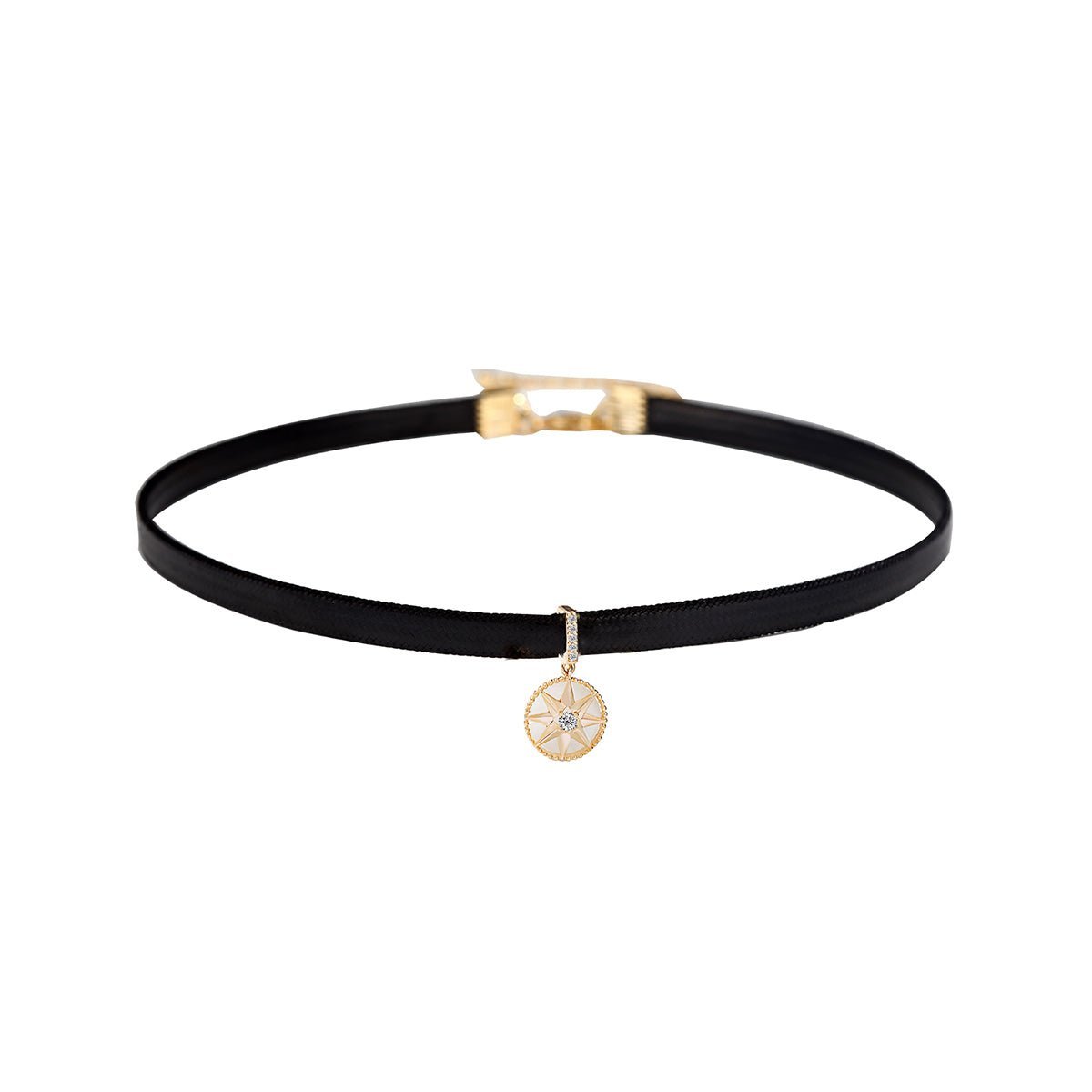 Octagonal Star Compass Black Choker 0cm