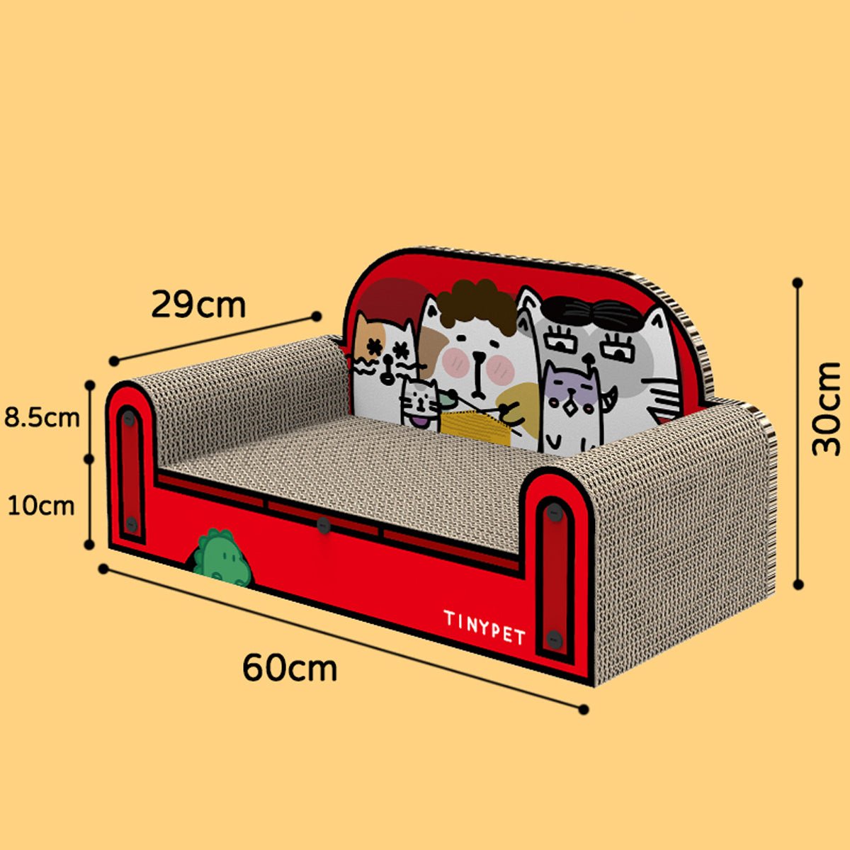 One Family Red Small Sofa Cat Scratching Board 0cm