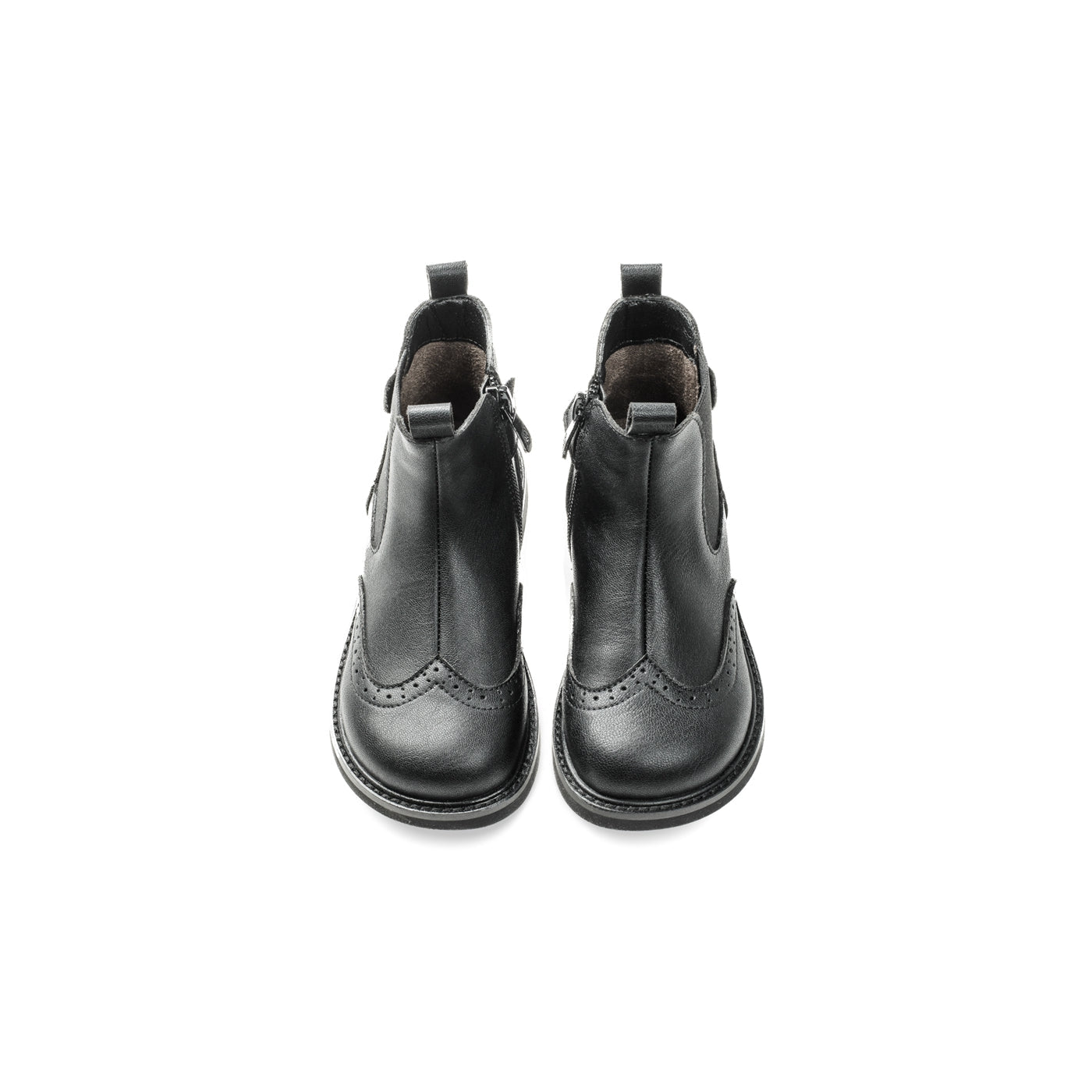 Outdoor Adventurer Anti-slip Kids Black Brogue Boots - 0cm