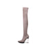 Over Knee Extra High-Heel Khaki Boots - 0cm