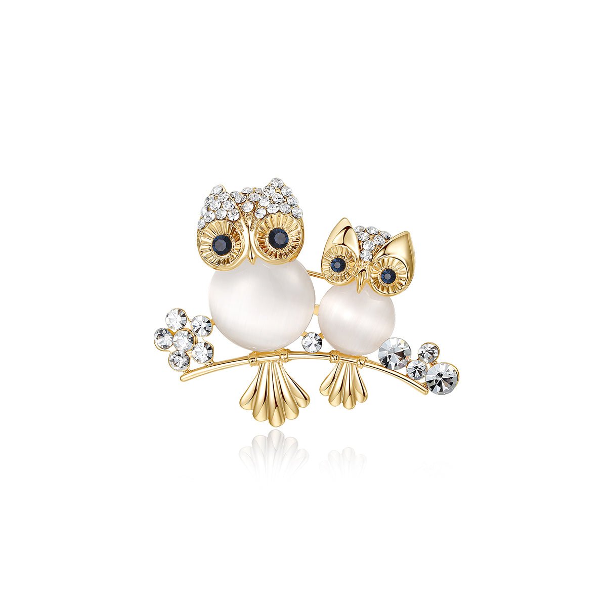 Owl Family Gold Brooch 0cm