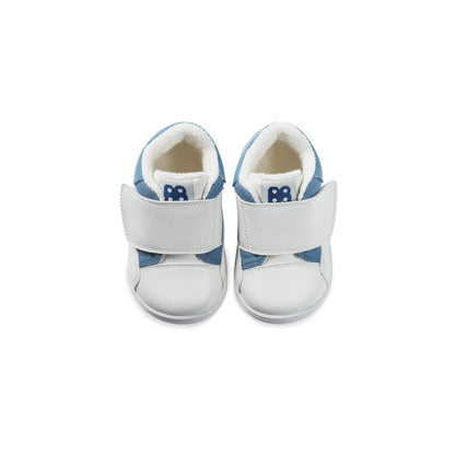 PADO Soft Sole Anti-slip Fleece Lined Pre-walker Blue Baby Boy Mid-top Sneakers - 0cm
