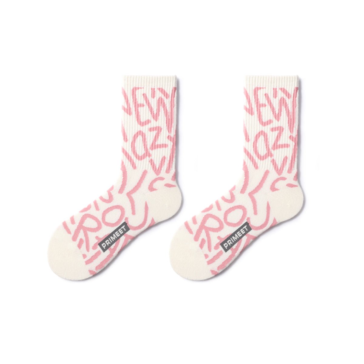 Pink Crush All-season Unisex 5pcs Crew Socks Set - 0cm