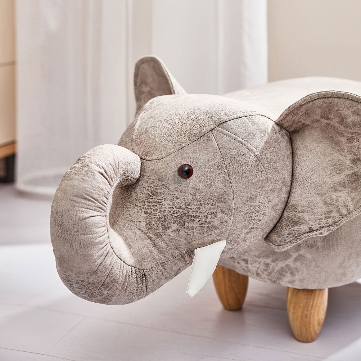 Playful Elephant Kids Grey Stool - 0cm
