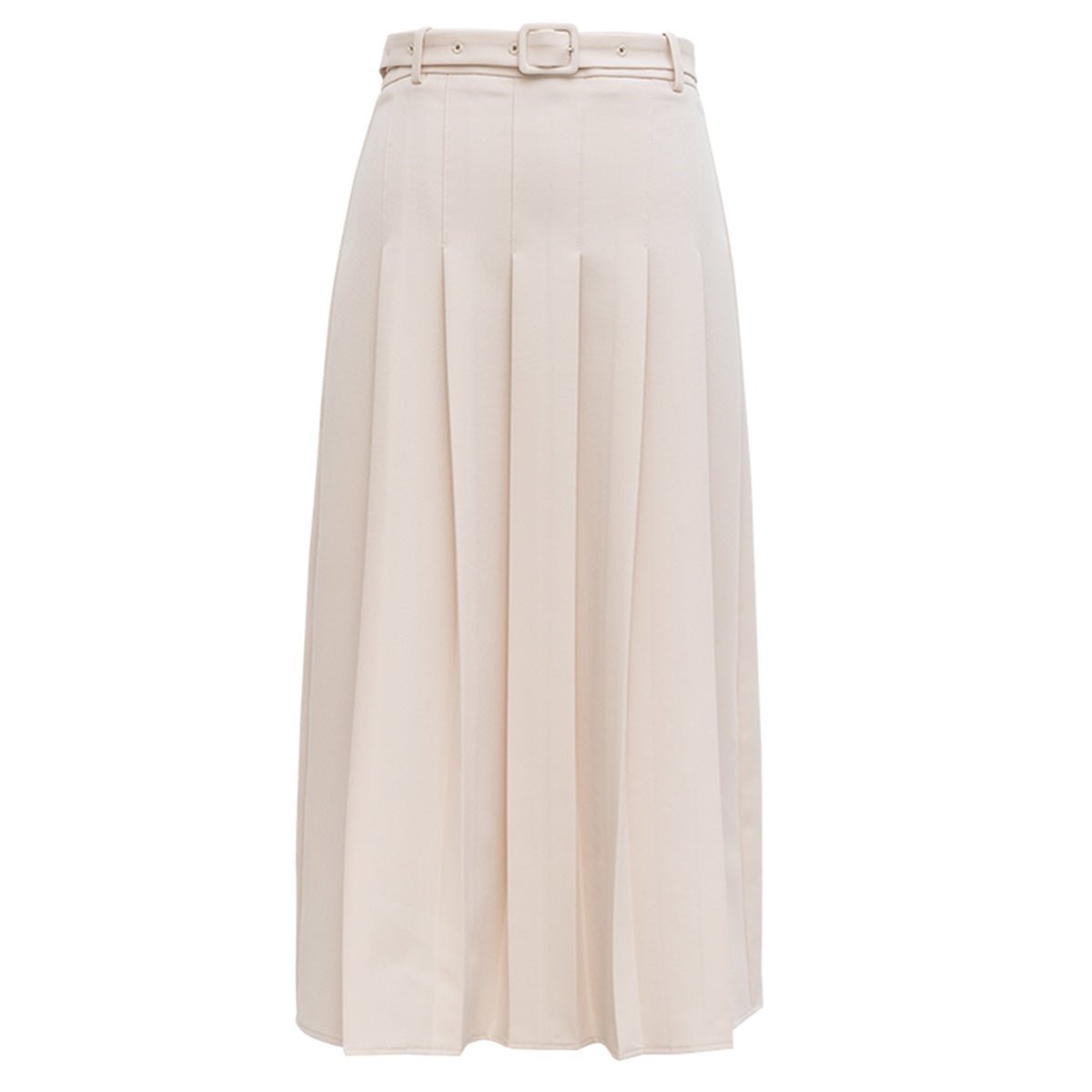 Pleated Apricot High Waist Skirt 0cm