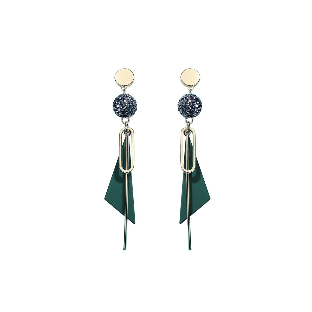 Pop Char Asymmetri Green Earrings 0cm
