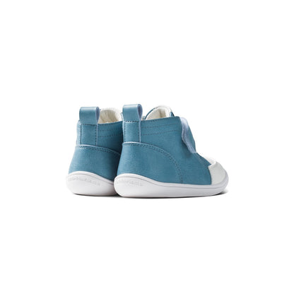 Pop Up Soft Sole Anti-slip Pre-walker Fleece Lined Blue Baby Mid-top Sneakers - 0cm