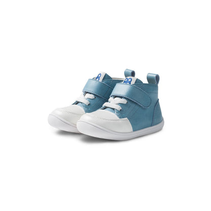 Pop Up Soft Sole Anti-slip Pre-walker Fleece Lined Blue Baby Mid-top Sneakers - 0cm