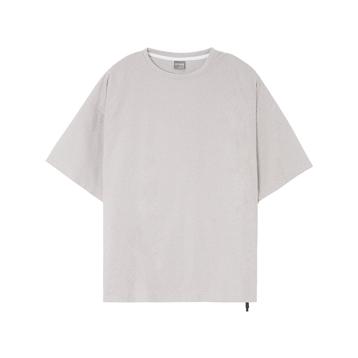 Popping Oversized Textured Beige Fleece Tee 0cm