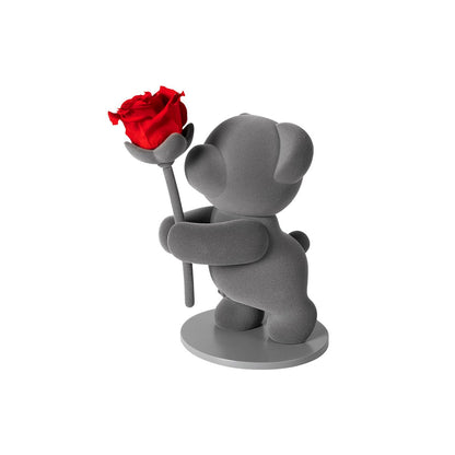 &quot;Presenting A Red Rose&quot; Eternal Flowers Rose Teddy Bear Gift Set - 0cm
