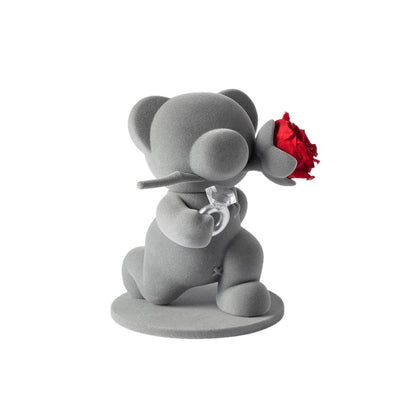 &quot;Proposal Bear on One Knee&quot; Eternal Flowers Rose Teddy Bear Gift Set - 0cm