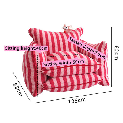 Purple Striped Comfy Sofa - 0cm