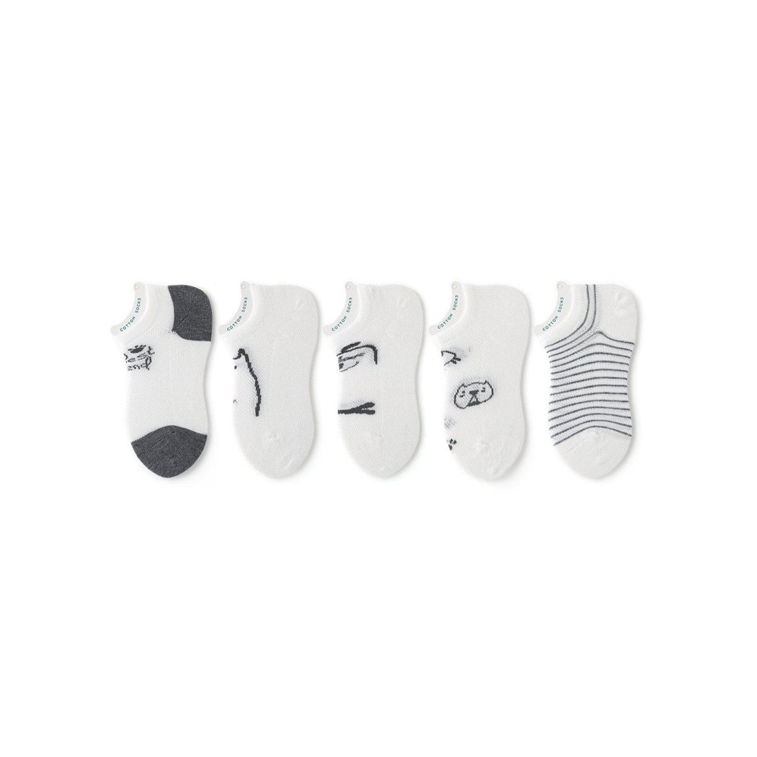 Rest &amp; Play Thin Mesh Breathable Boy 5pcs Ankle Socks Set - 0cm