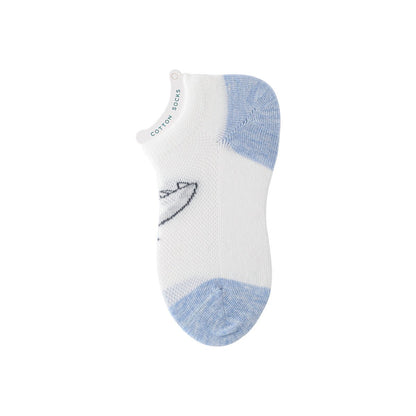 Shark Pool Thin Mesh Breathable Boy 5pcs Ankle Socks Set - 0cm