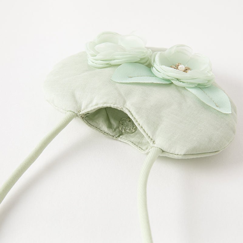 Sheer Spring Blossom Girl Green Dress With Purse - 0cm