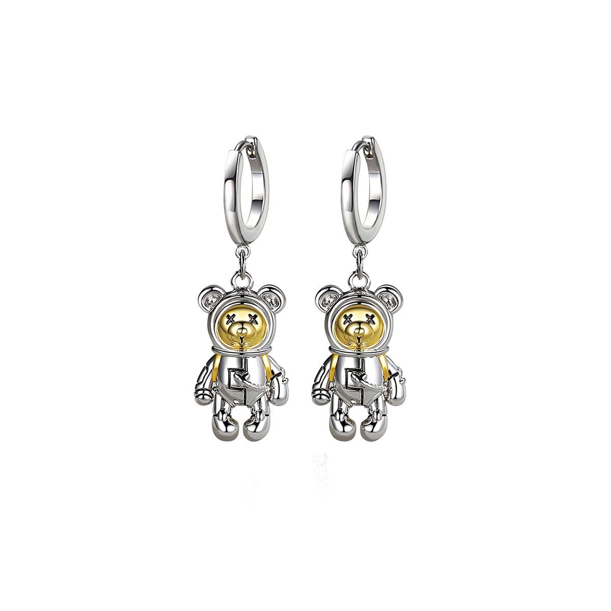Space Bear Silver Earrings 0cm