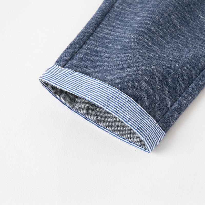 Space Travel Boy Fake Two-piece Grey Sweater & Pants Set - 0cm