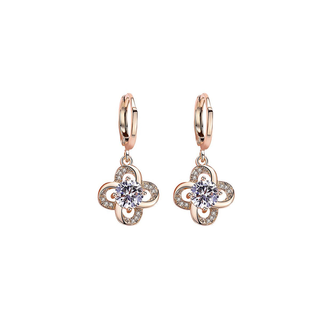 Spun Blossom Rose Gold Earrings - 0cm