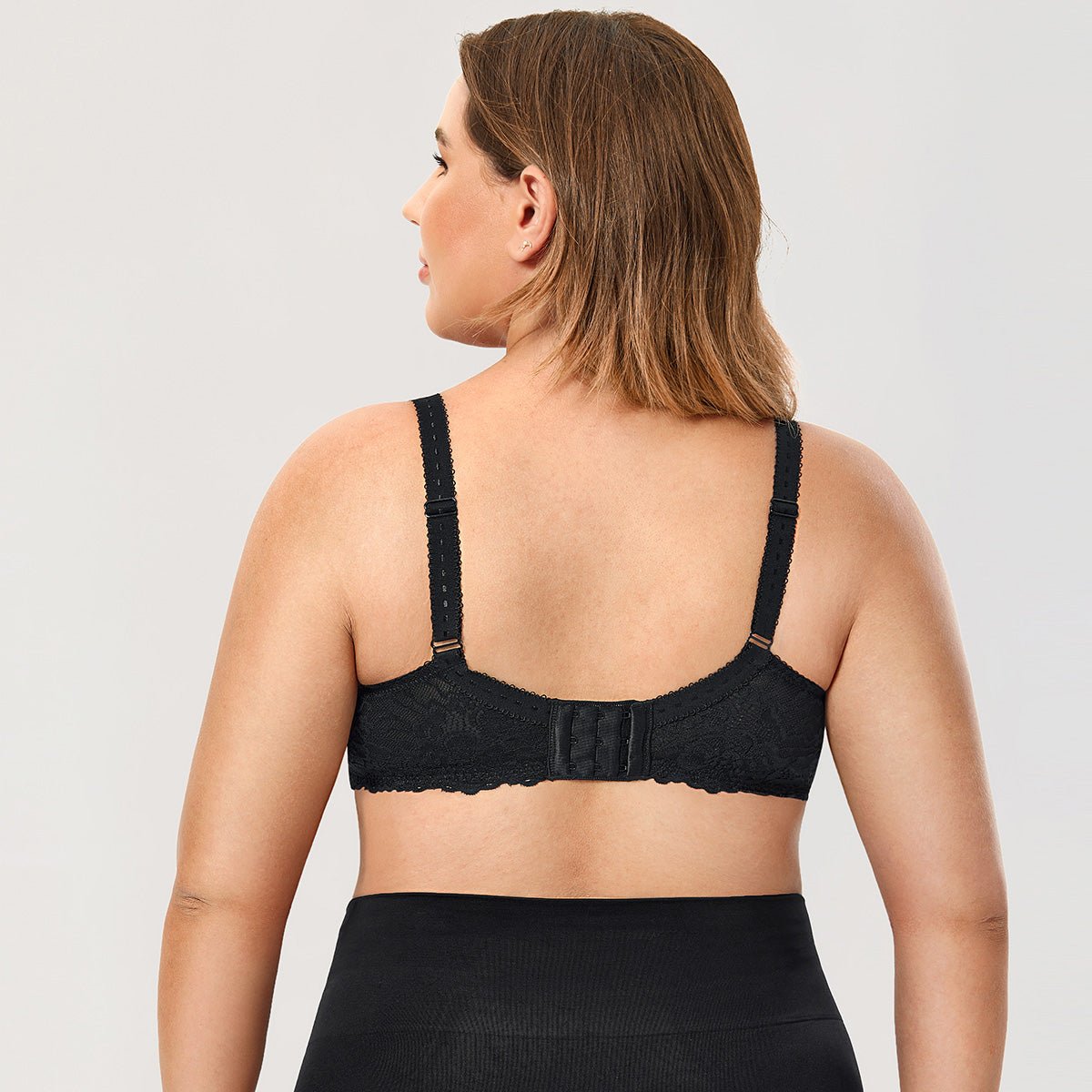 Stable lift Minimizer Unlined Underwire Black Full Coverage Lace Bra 0cm