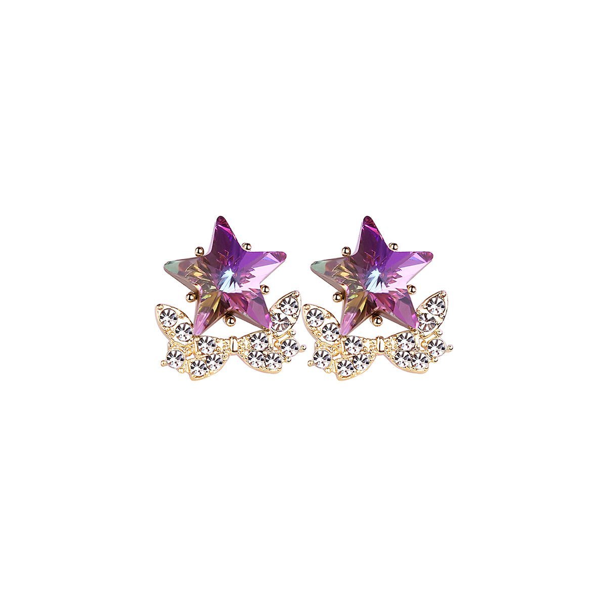Star Hub Purple Earrings 0cm
