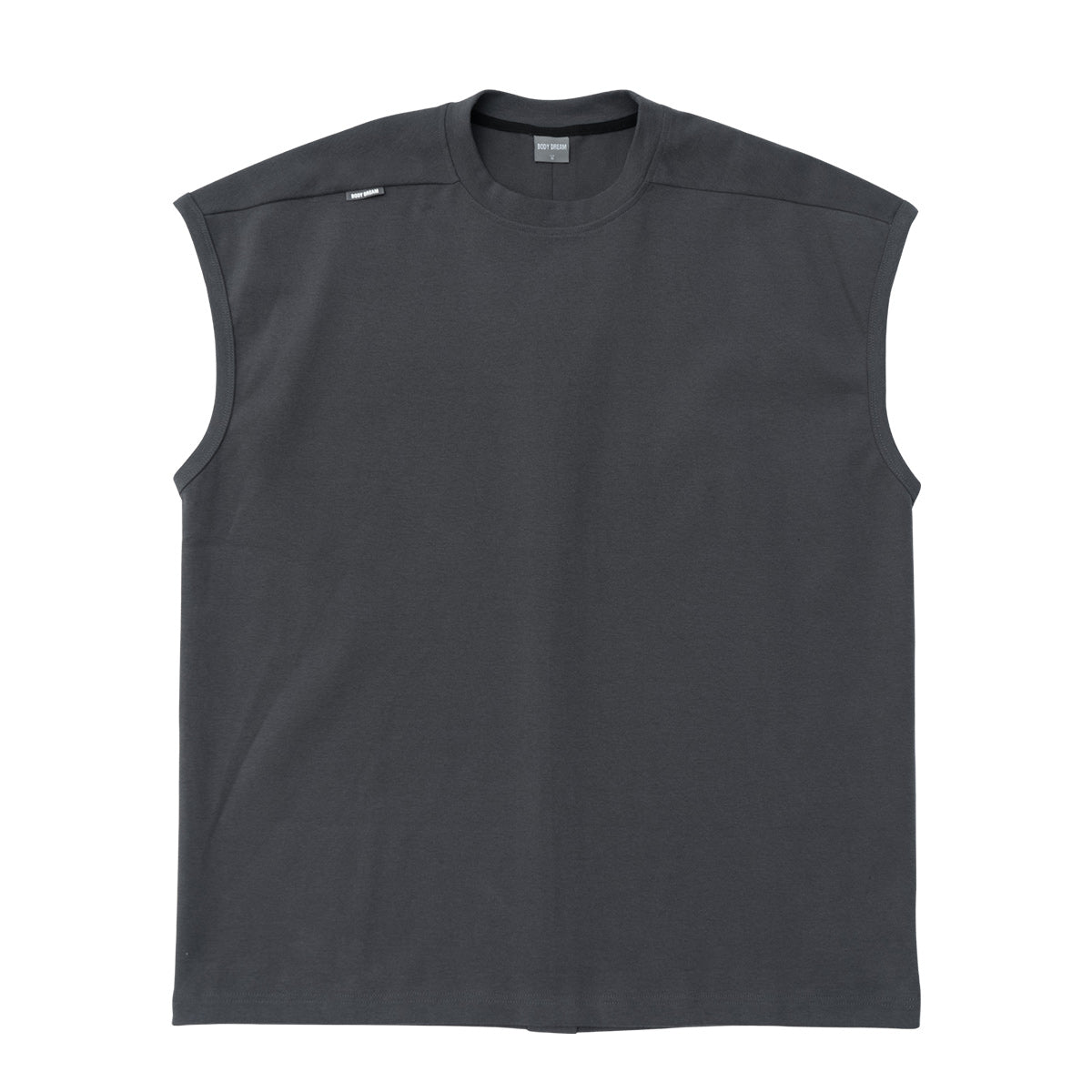 Straight Road Heavyweight Cap sleeve Boxy fit Charcoal Tank Top 0cm