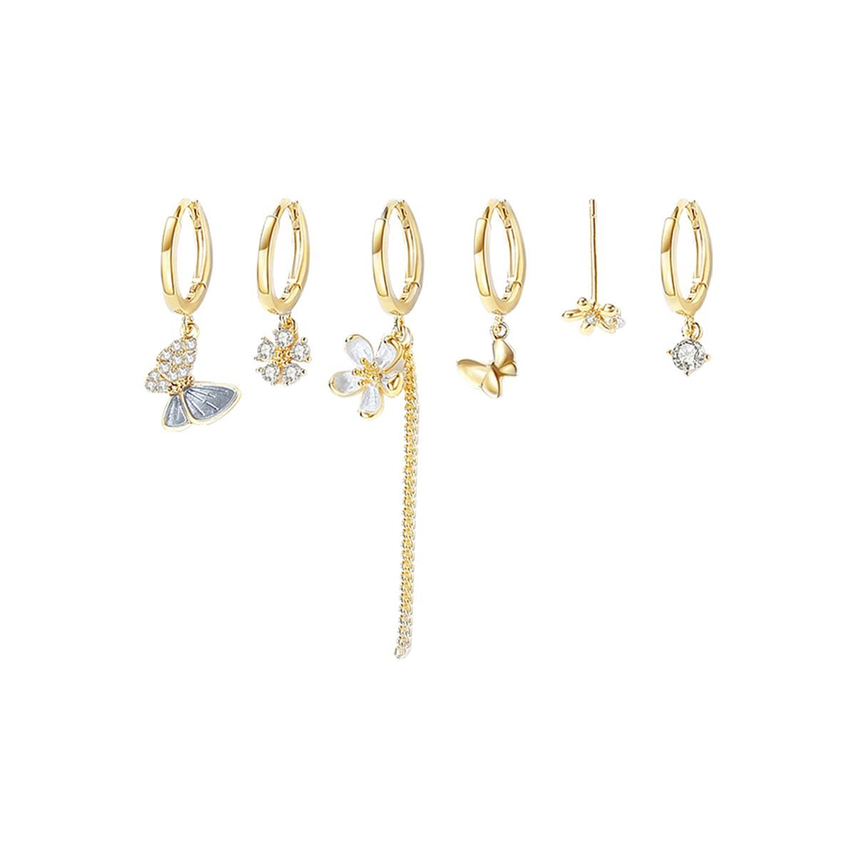 Strolling In The Garden Gold Earrings Set 0cm