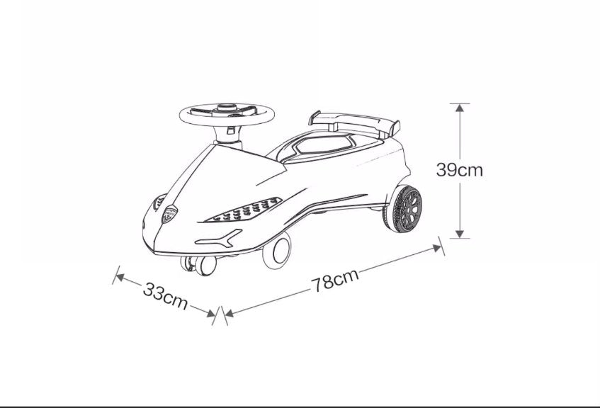 Super Racing 2 4Yrs Charcoal Swing Car With Music 0cm