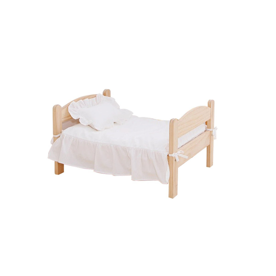 Sweet Dream Natural Wood Pet Bed With White Quilt Set - 0cm