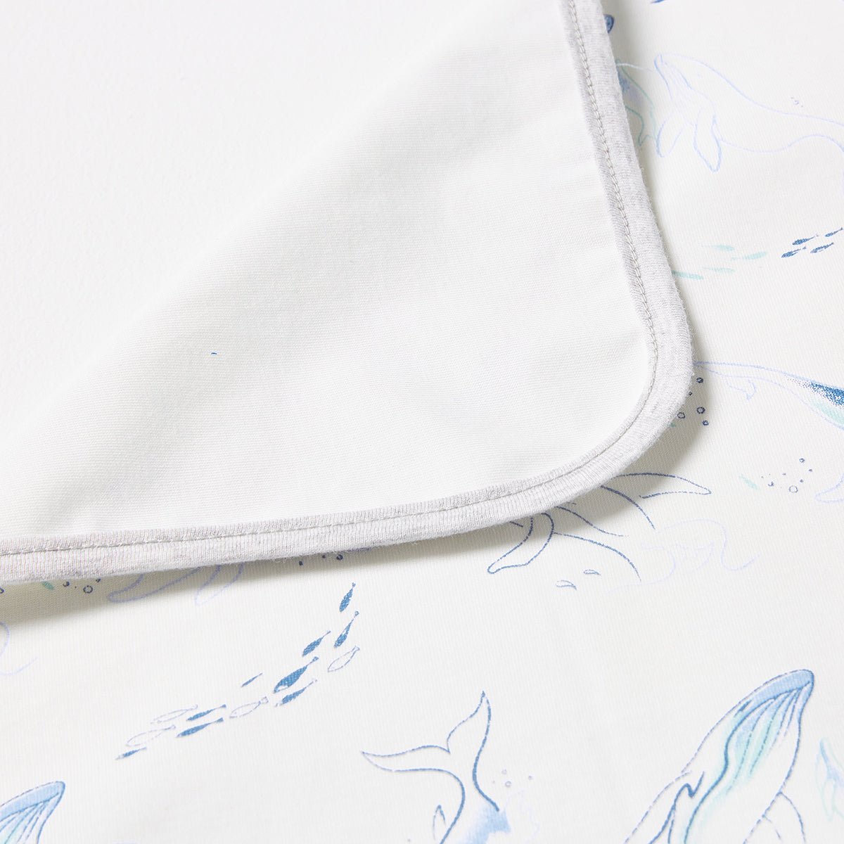 Swimming Whale Waterproof Baby White Changing Mat - 0cm