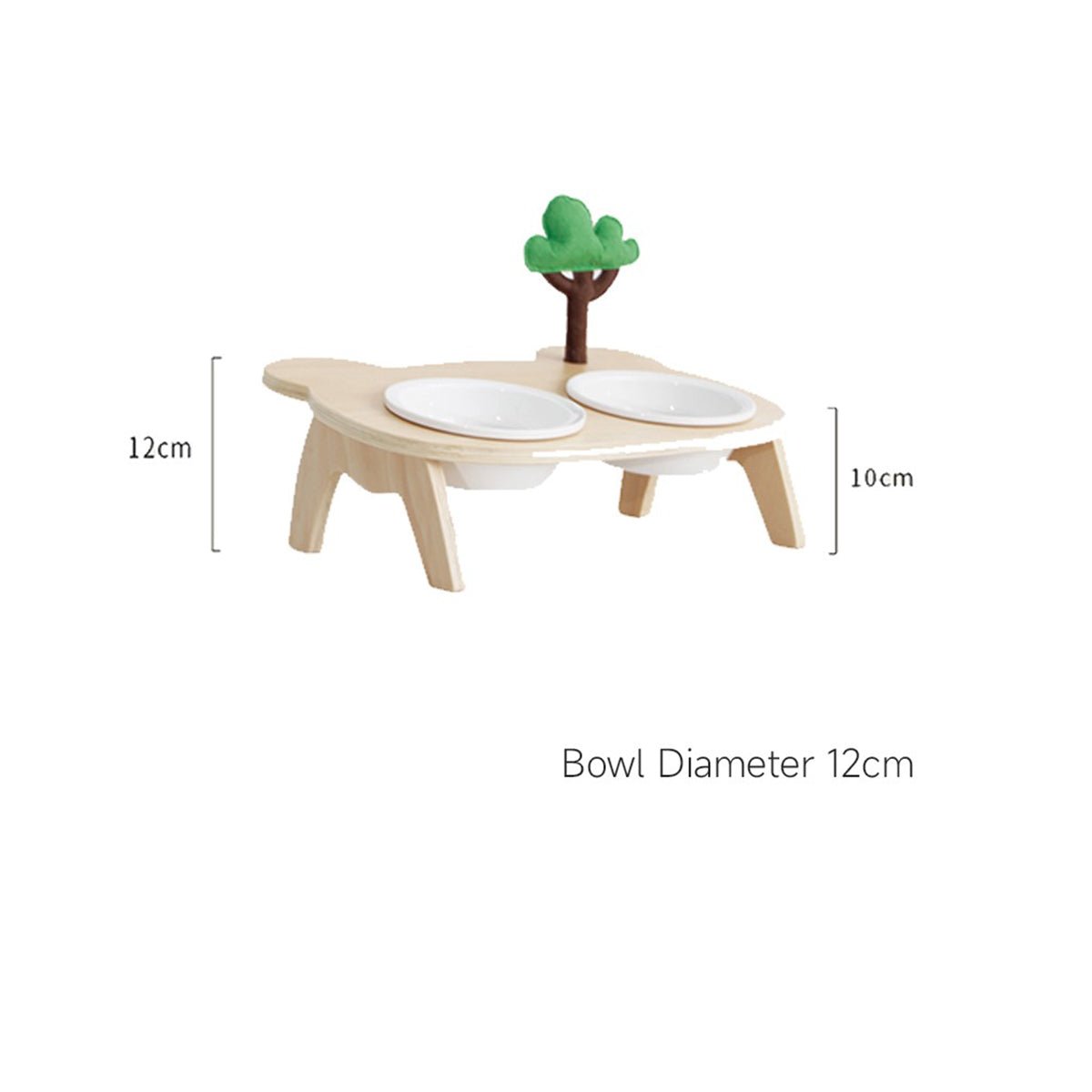 Tree Tilted Dual Pet Bowl With Stand - 0cm