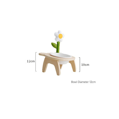 Tree Tilted Single Pet Bowl With Stand - 0cm