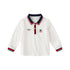 Unlimited 55 Contrast Striped Trim Boy Long Sleeve White Polo - 0cm