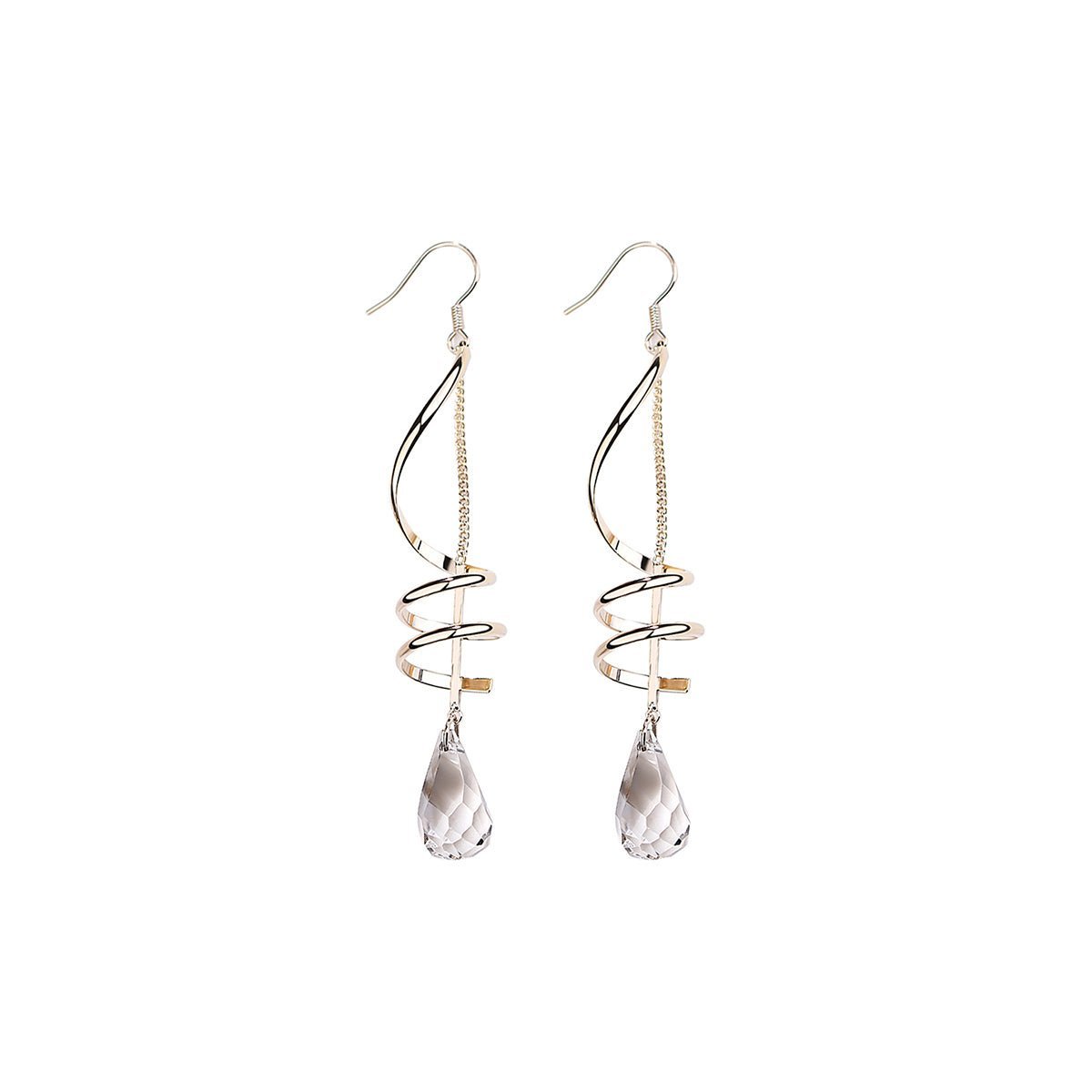 Wavy Chandelier Gold Earrings 0cm