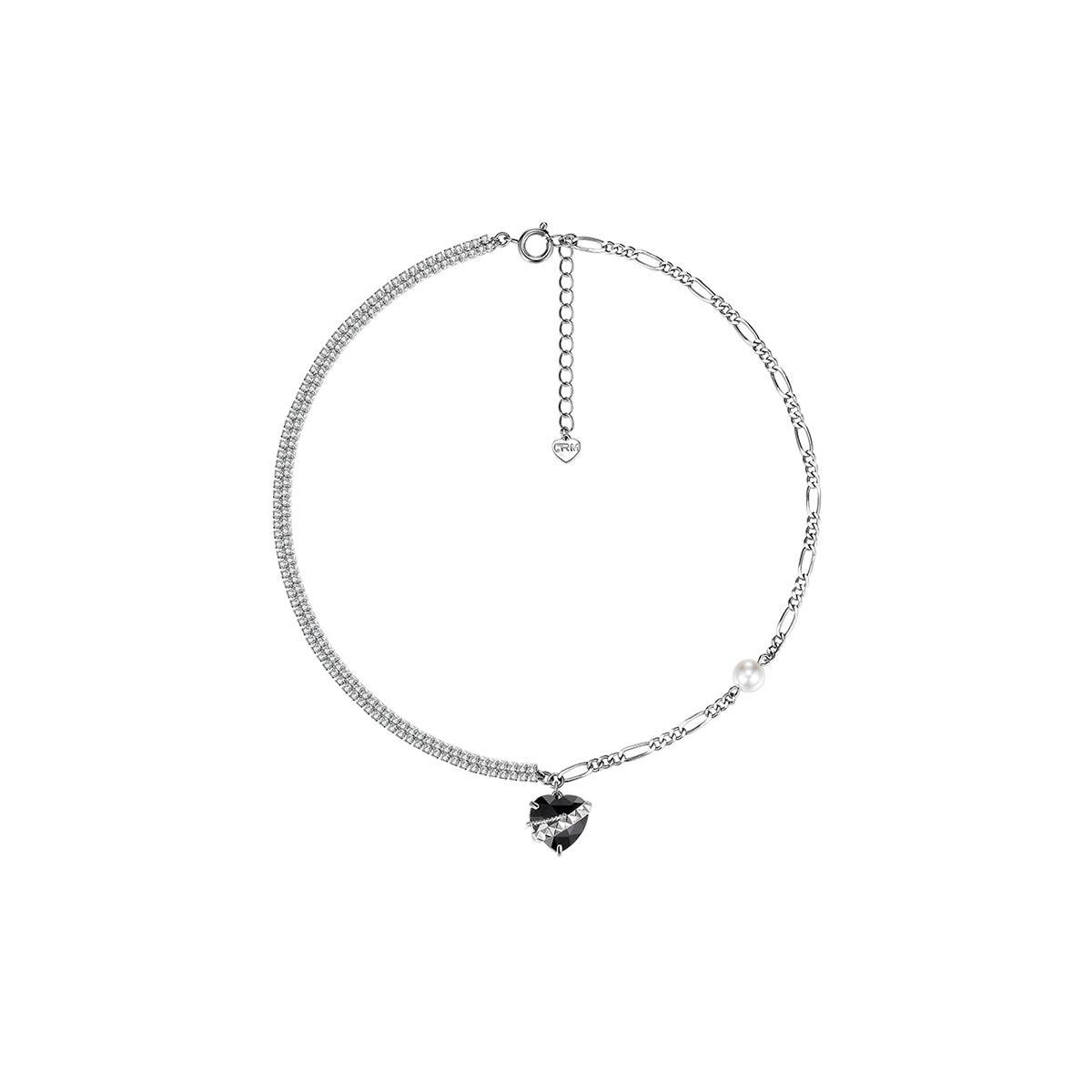 Wrapped Heart Black Necklace 0cm