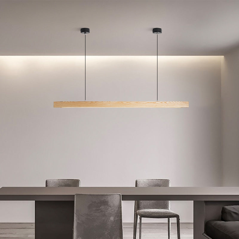 High-Powered Hanging Wooden Beam Pendant Light