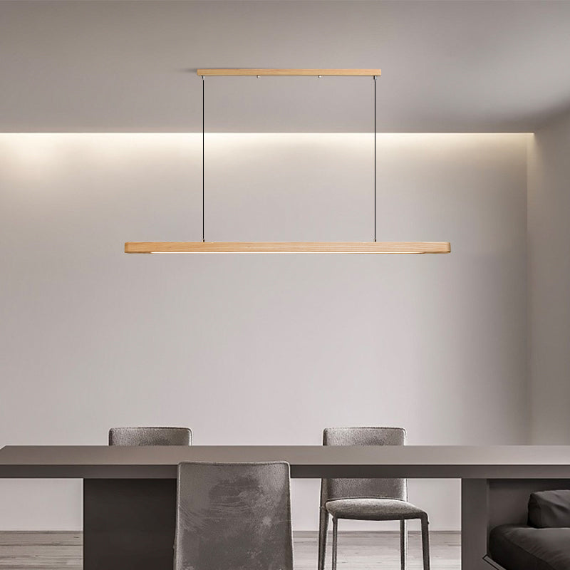 Geometric Solid Wood Tri-Color Pendant Light