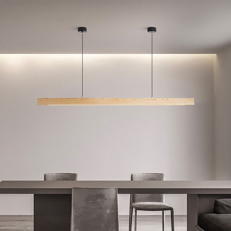 High-Powered Hanging Wooden Beam Pendant Light