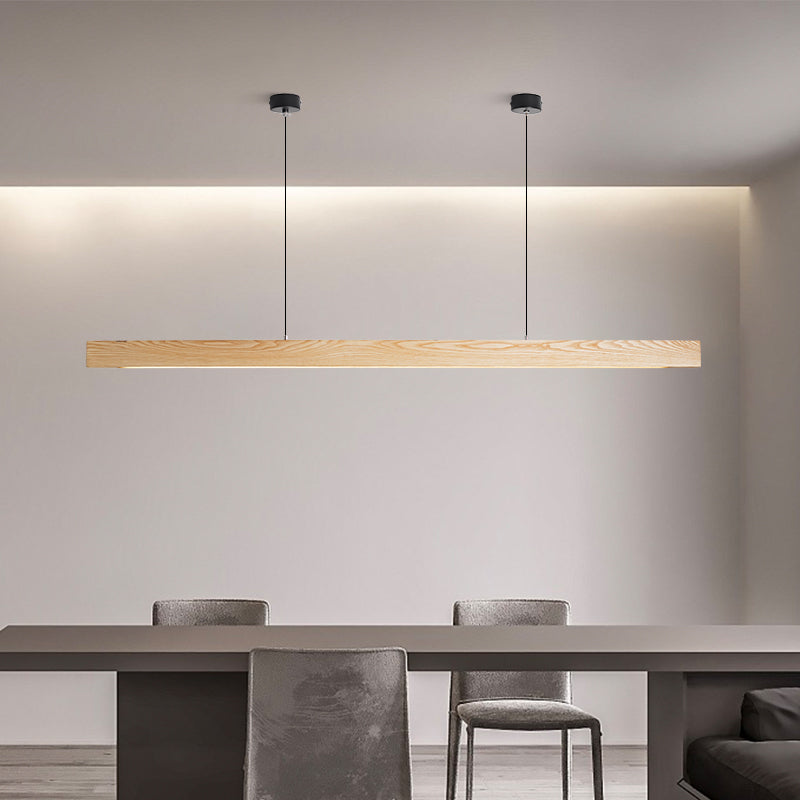High-Powered Hanging Wooden Beam Pendant Light