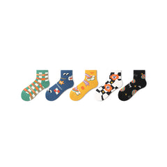 Fun Master Summer Women 5pcs Crew Socks Set