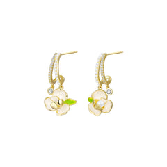 French Camellia Gold Earrings