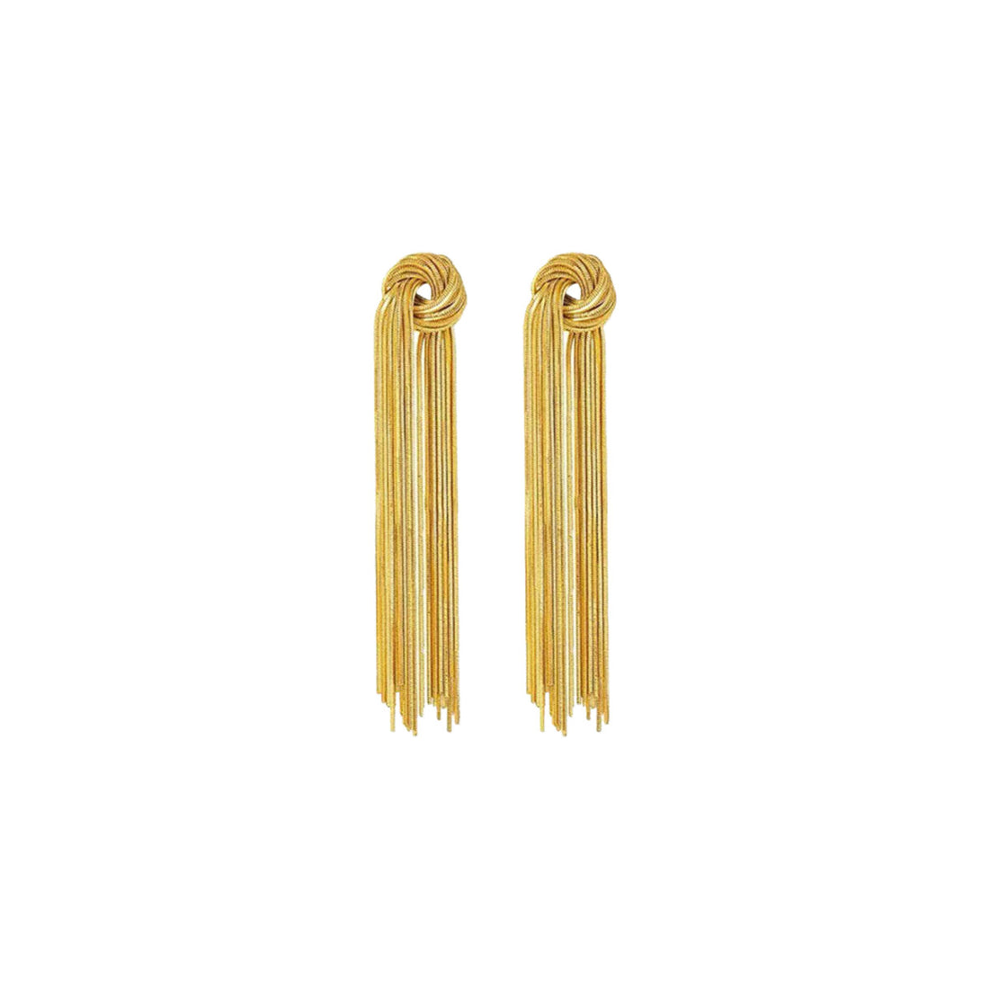 Waterfall Drop Tassel Gold Earrings
