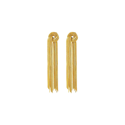 Waterfall Drop Tassel Gold Earrings