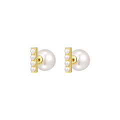 London Road Reversible Stud Gold Earrings