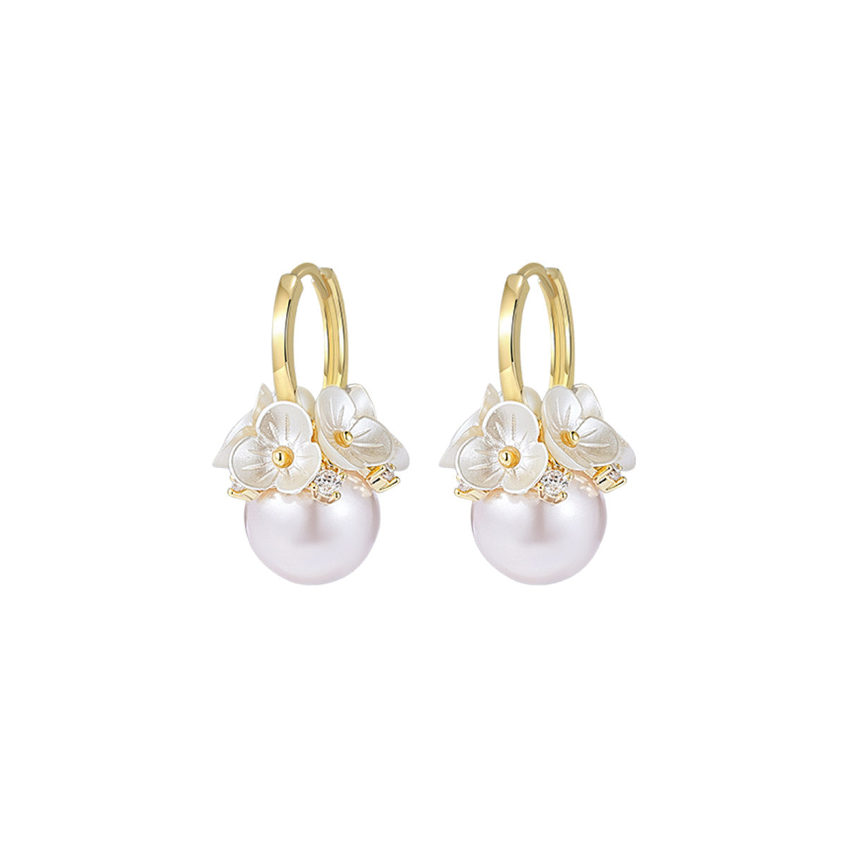 Fairy Bloom Sphere Gold Earrings