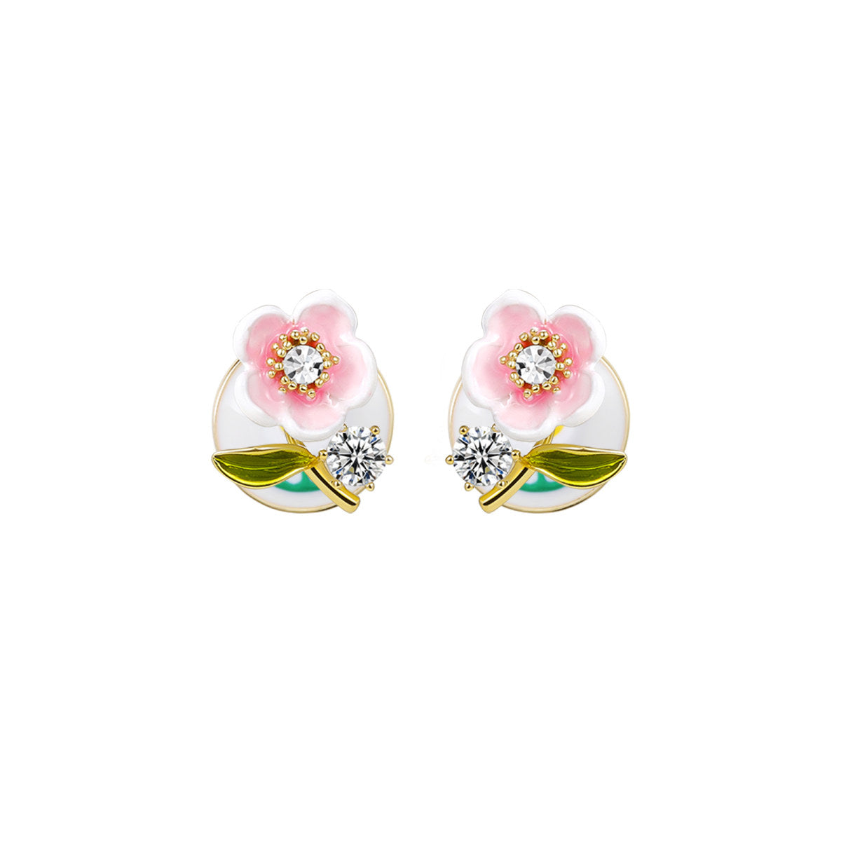 Peach Blossom Stud Pink Earrings