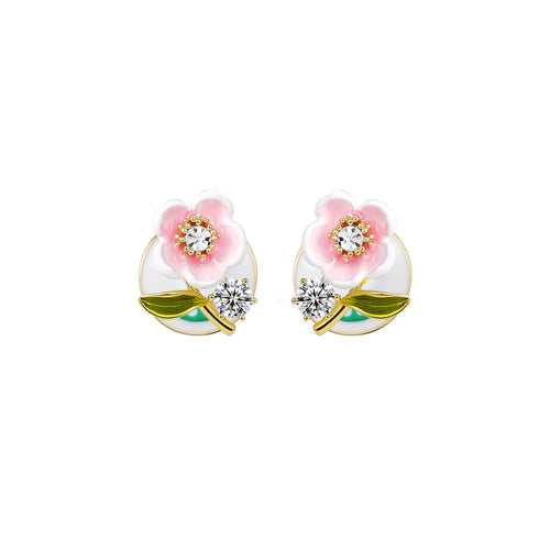 Peach Blossom Stud Pink Earrings