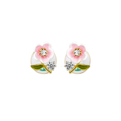 Peach Blossom Stud Pink Earrings