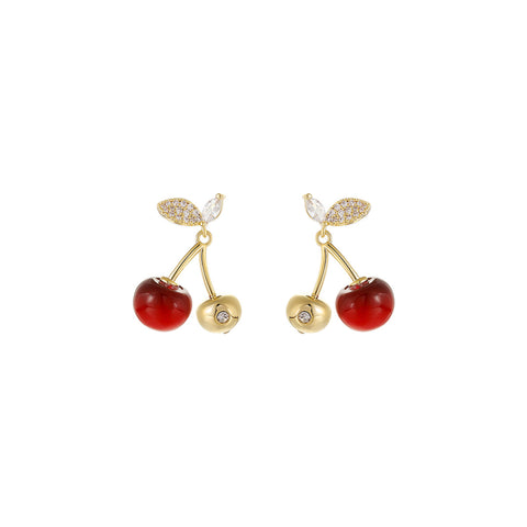 Cherry Bomb Drop Red Earrings